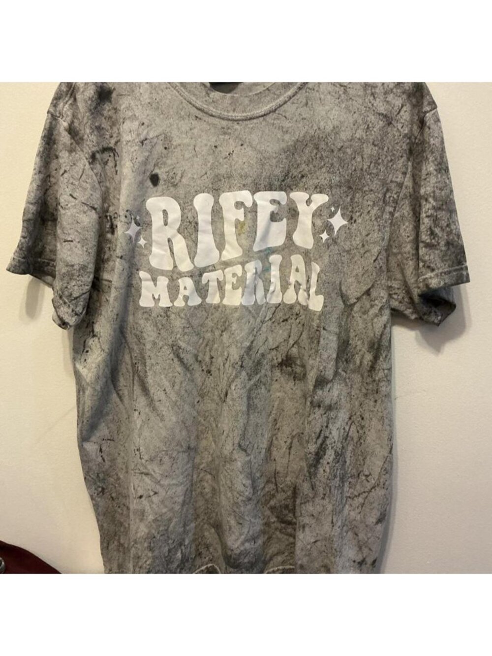 Rifey Material grey + white tee, Size M #bandtee #music